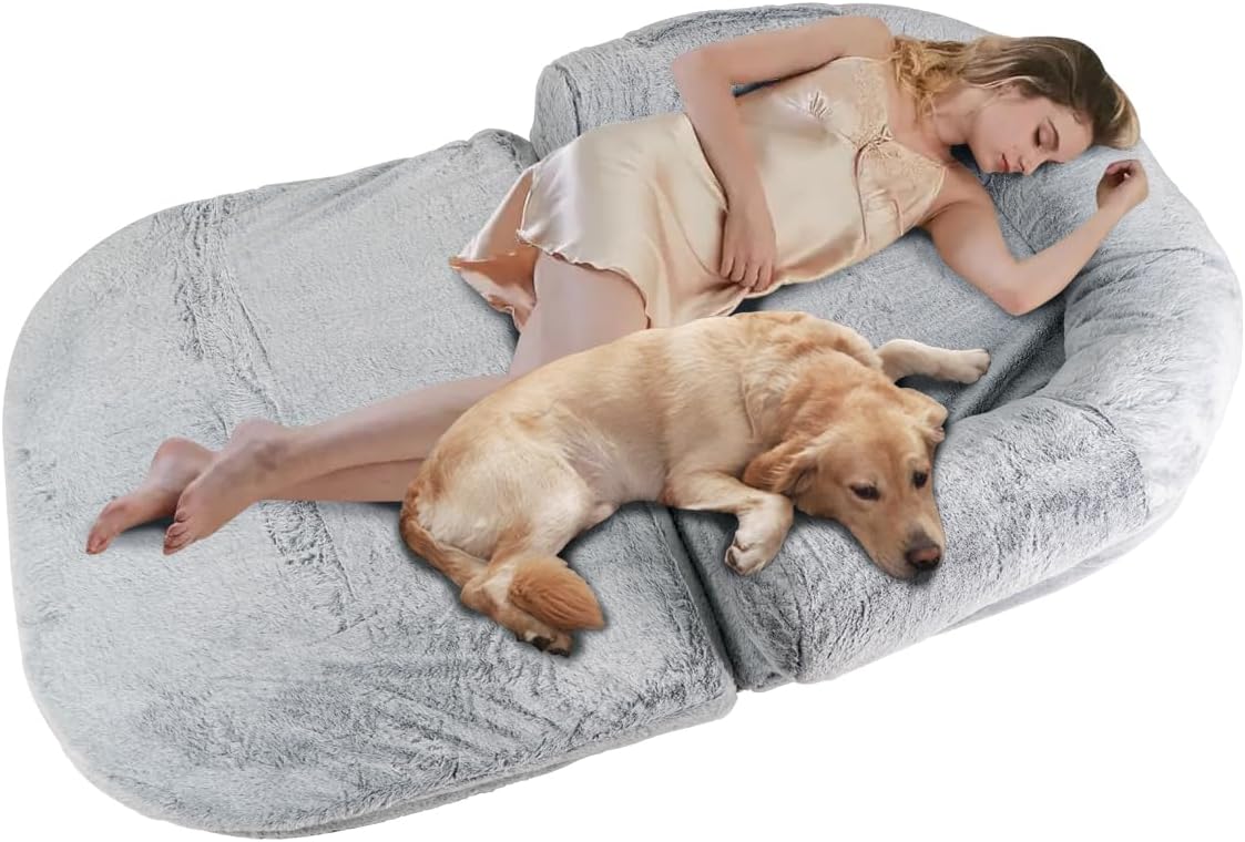 Human Size Dog Bed with Soft Blanket