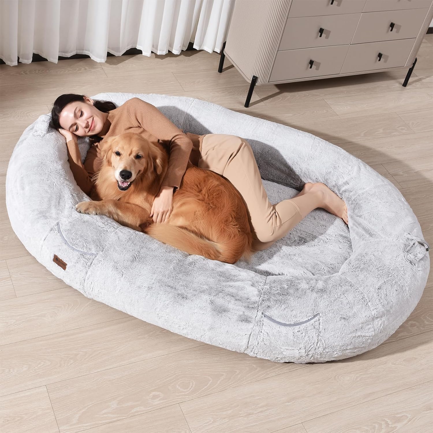 Human Size Dog Bed with Soft Blanket